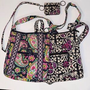 Vera Bradley 2 Multicolor Crossbody Bag Set with accessories